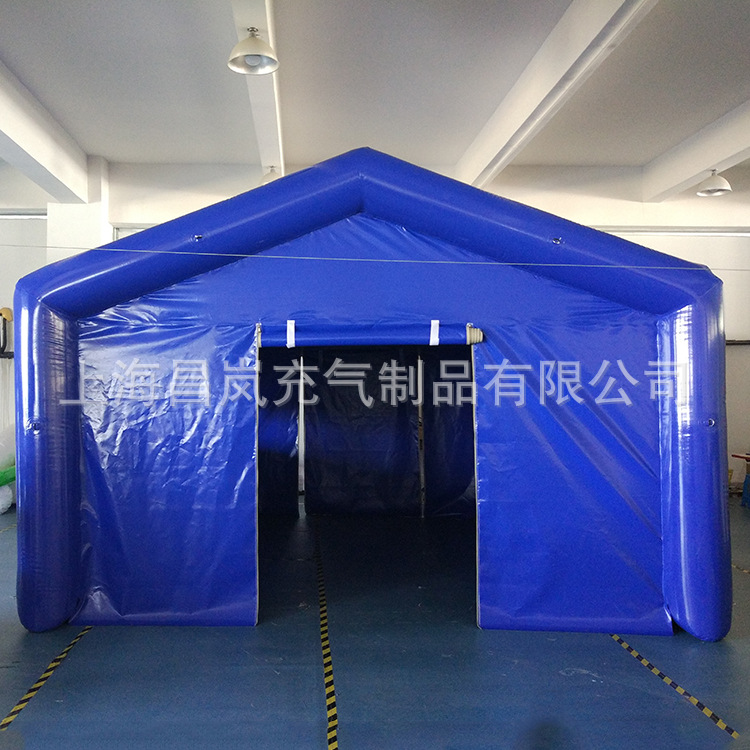 户外便捷5x5x3.4米充气帐篷 蓝色房屋形可移动广告宣传帐篷