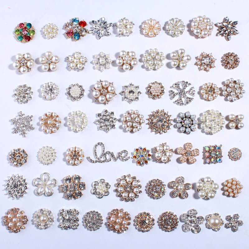 Foreign trade Hot Pearl Flower plate drill buckle exquisite rhinestone alloy drill buckle handmade DIY hair accessories jewelry materials Foreign trade Hot Pearl Flower plate drill buckle exquisite rhinestone alloy drill buckle handmade DIY hair accessories jewelry materials