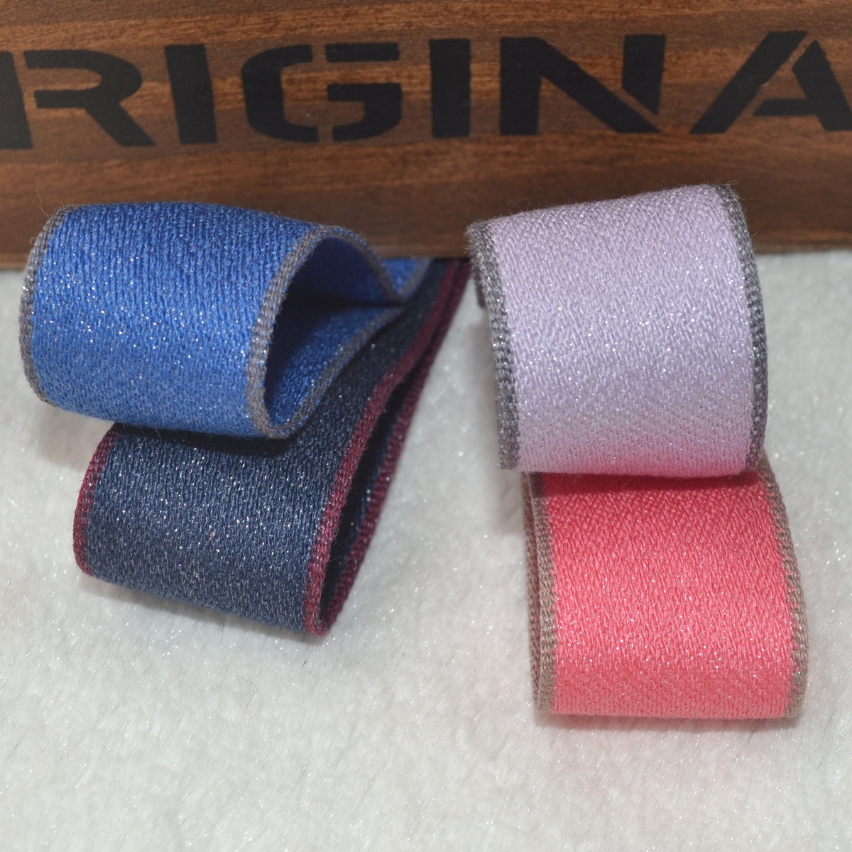 定购790141丝带21色10~50mm彩丝细纹丝带