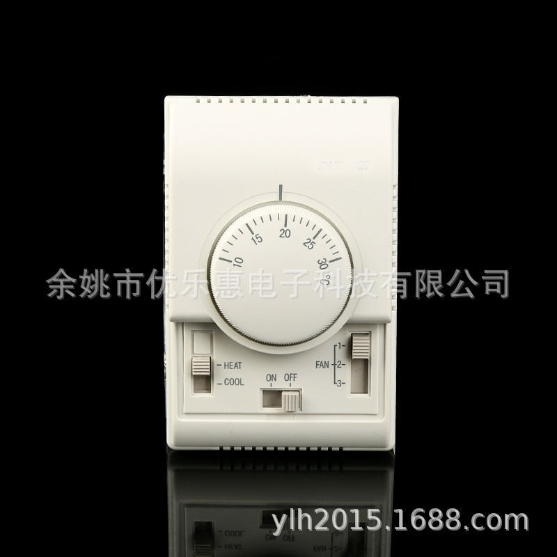 Manufacturer Supplies Adjustable Mechanical Thermostat Switch for Central Air Conditioning Fan Coil Unit with Three-Speed Knob Panel
