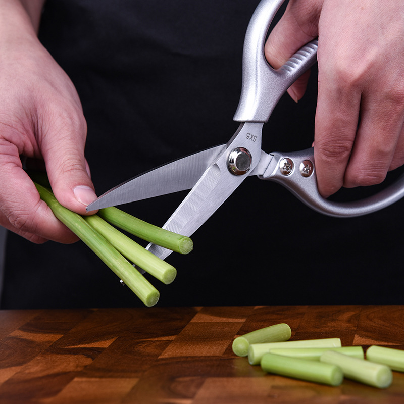Tijeras para huesos de pollo, tijeras de cocina de aleación de aluminio Amazon, multiusos de acero inoxidable, fabricante de Yangjiang, venta al por mayor multifuncional.