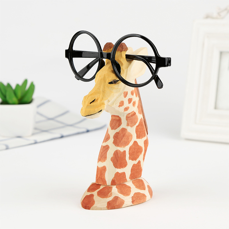 Aoki Fan Solid Wood Creative Fashion Glasses Stand Display Shelf Animal Solid Wood Jewelry Vintage Gift Ornaments