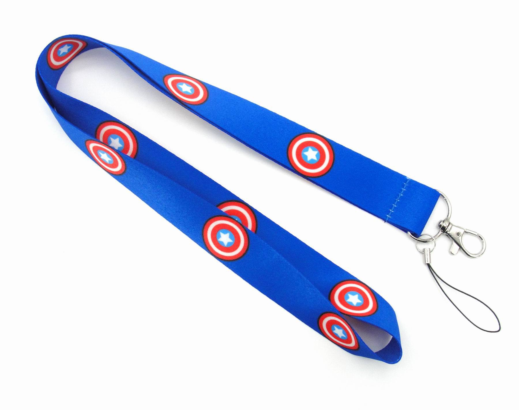 Captain America lanyards ID titular de la tarjeta etiqueta del teléfono móvil Lanyard Halter llavero Lanyard