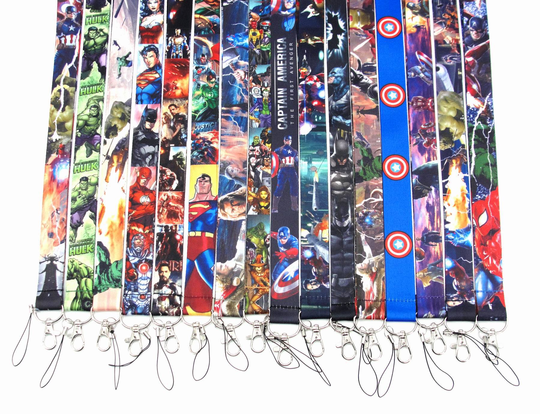 Captain America lanyards ID titular de la tarjeta etiqueta del teléfono móvil Lanyard Halter llavero Lanyard