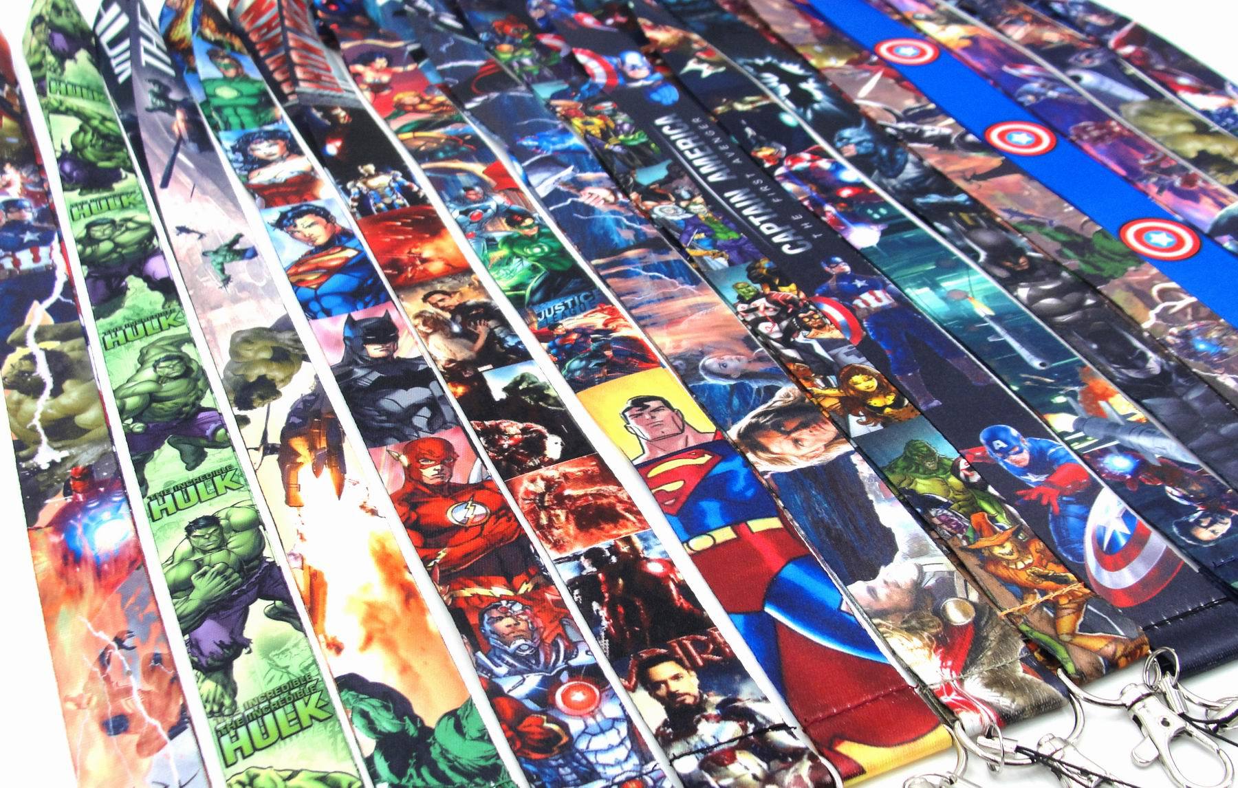 Captain America lanyards ID titular de la tarjeta etiqueta del teléfono móvil Lanyard Halter llavero Lanyard