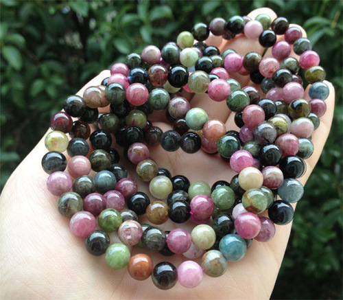 Natural Tourmaline [Complimentary Certificate of Appraisal] Tourmaline Bracelet with Bead Diameter 5-10MM Crystal Hand-decorated Tourmaline Bracelet