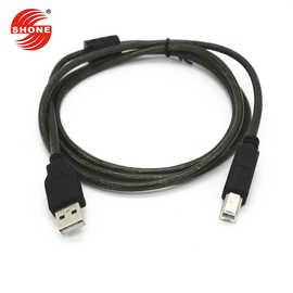 USB2.0打印线 高档透明棕标准2428铜USB打印线打印机数据线纯铜