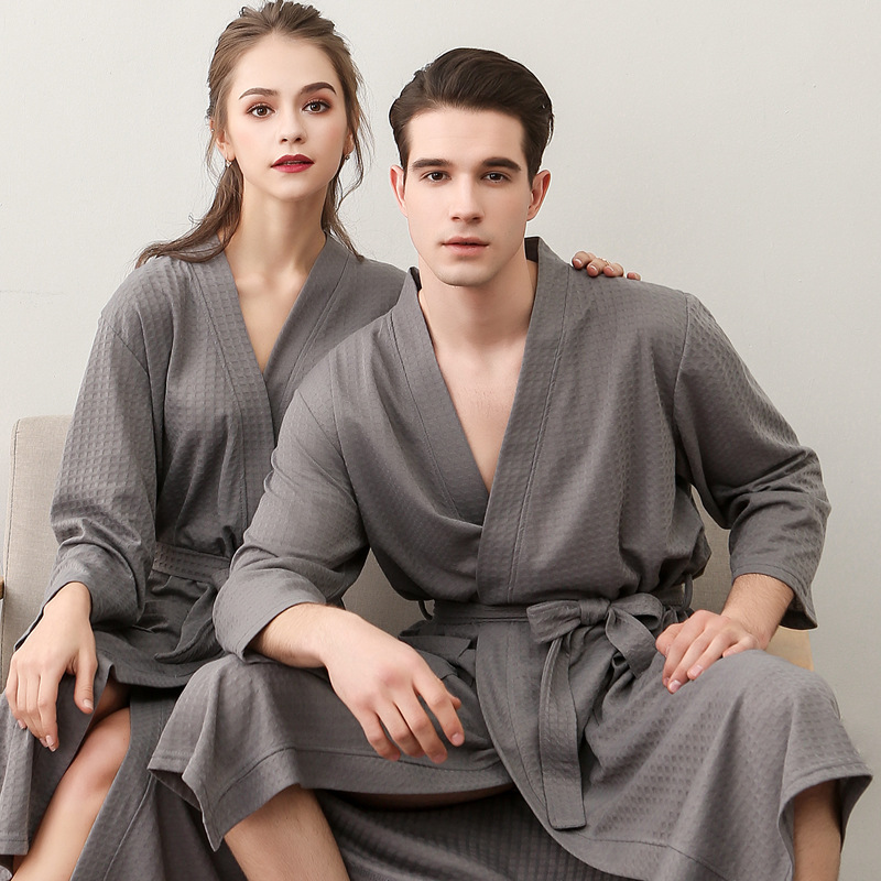2026 New Style Bathrobe for Women, Summer Couple's Waffle Thin Sleepwear, Men's Spring and Autumn Cross-Border E-Commerce Amazon Hot Item 2026 New Style Bathrobe for Women, Summer Couple's Waffle Thin Sleepwear, Men's Spring and Autumn Cross-Border E-Commerce Amazon Hot Item