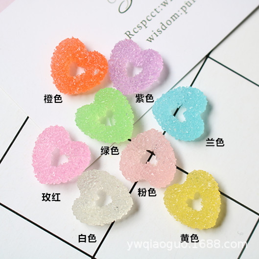 樹脂愛桃心砂キャンディー水晶泥diy部品スライム充填物冷蔵庫シール部品