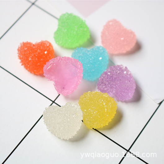 樹脂愛桃心砂キャンディー水晶泥diy部品スライム充填物冷蔵庫シール部品