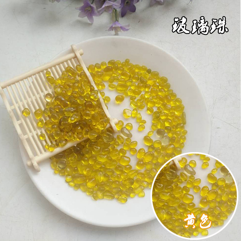 厂家供应 彩色玻璃珠 装饰造景砂 鱼缸造景用不规则玻璃