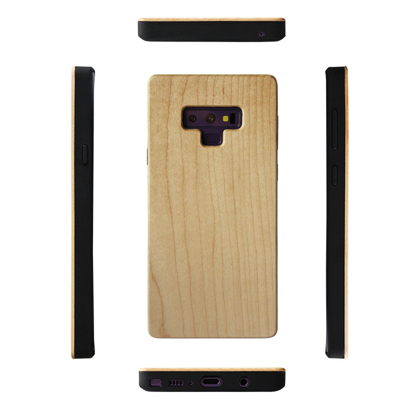 New Model Suitable for Samsung Note9 Wooden Mobile Phone Case Flat Sticker TPU Bamboo Wood Shell Note20ULTRA Mobile Phone Case