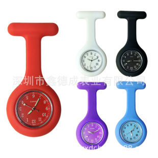 Wholesale Women's Clothes Hanging Watch Solid Color Silicone Simple Nurse Hanging Watch Creative Student Watch Fashion Luminous Needle Chest Watch