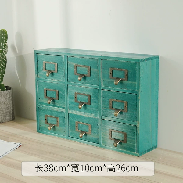 Blue, 9-drawer cabinet