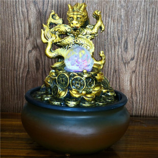 Factory direct resin water fountain ornaments crafts creative desktop dragon water landscape furnishings origin supply