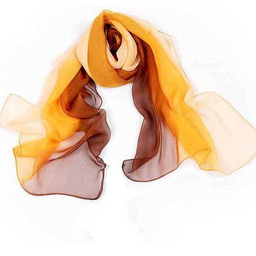 Silk scarf women's summer sun protection air-conditioning shawl beach towel dual-purpose versatile gradient Korean long gauze scarf chiffon scarf