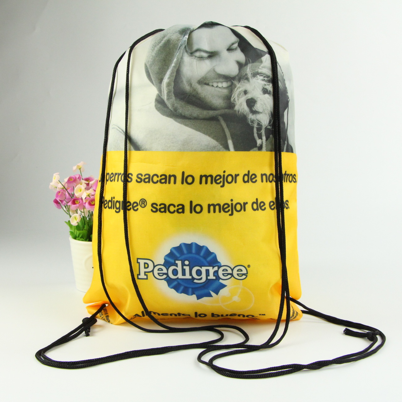 批发各种运动品牌束口袋防水涤纶布束口包 双抽束口袋 印花束口袋