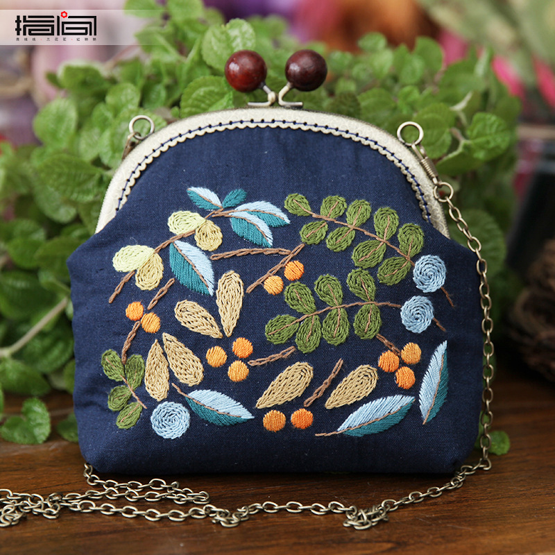 Jinhao tela de bolsillo Bolsa de Oro hecho a mano material de bricolaje bolsa de almacenamiento de flores de tela artesanía cartera