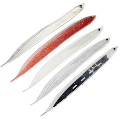 Japanese-style Transparent Cutlassfish-Shaped Simulation Lure with White Hairtail, Featuring Built-in Reflective Stripes—Soft Fish-Like Lure for Sea and Boat Fishing