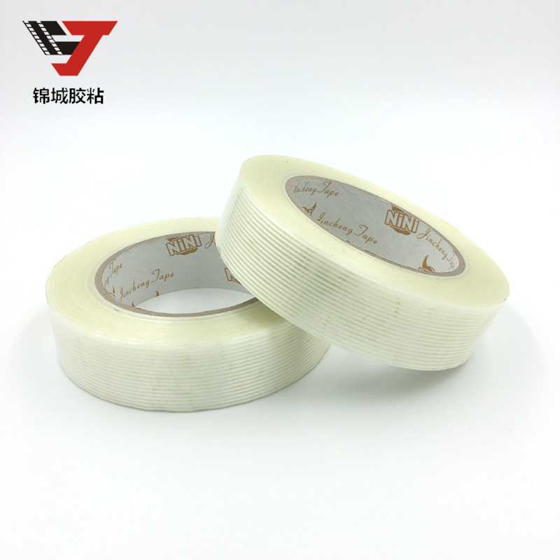 Jincheng adhesivo de fibra de vidrio transparente adhesivo eléctrico avión modelo refrigerador super fuerte adhesivo de oficina recta de una sola línea de tela de cinta a rayas