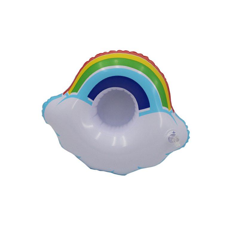 Spot wholesale inflatable clouds rainbow coasters water floating beverage cup holder fashion beach supplies