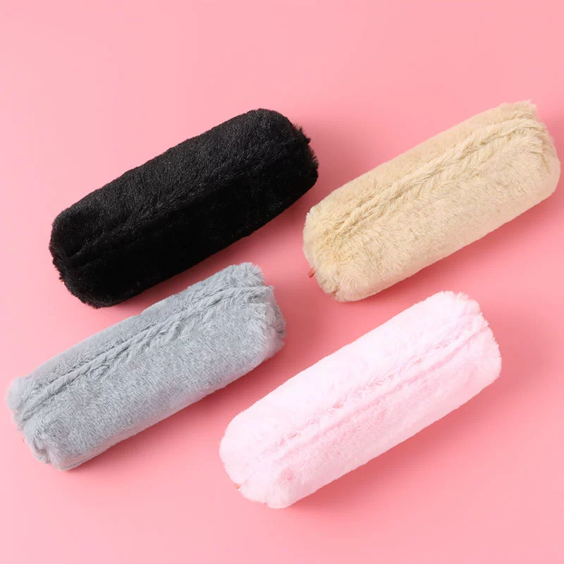 Plush Pencil Case, Japanese Style Capacious Case for Elementary Students, 14.3×6×4 cm