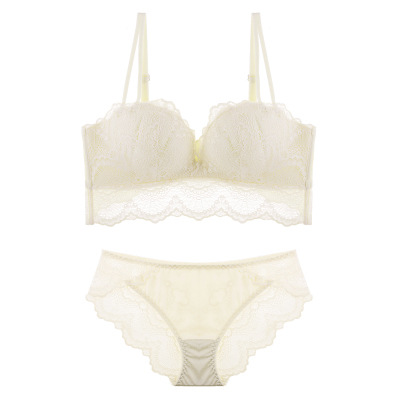 Traje de ropa interior de mujer Sujetador de pecho de mujer push up pequeño pecho sujetador anti-flacidez sin anillo de acero sexy soporte superior Delgado image 16