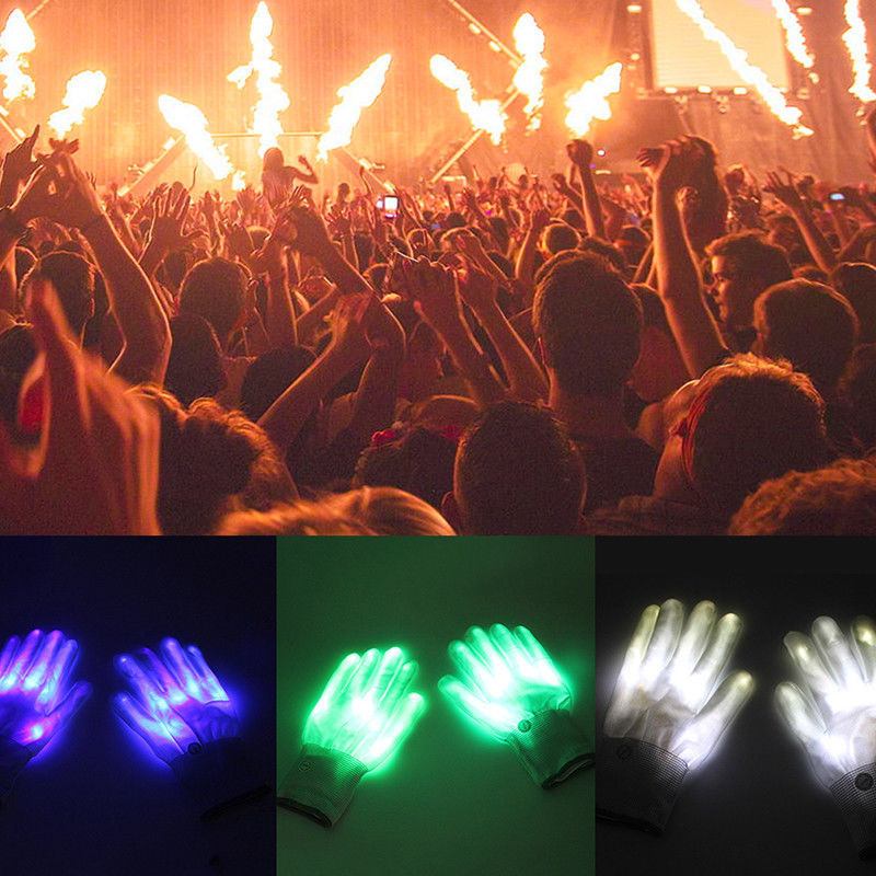 Guantes luminosos LED transfronterizos Guantes luminosos coloridos etapa dedo mágico rendimiento flash guantes accesorios de rendimiento