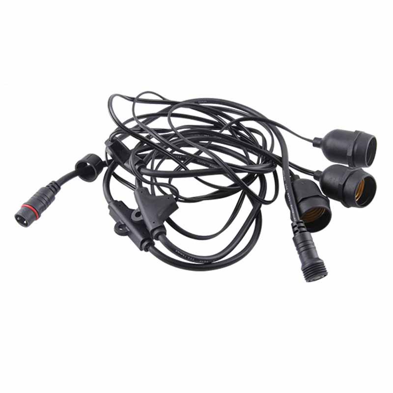 E27/E26户外圣诞灯串线 大棚植物生长补光吊式防水灯头线