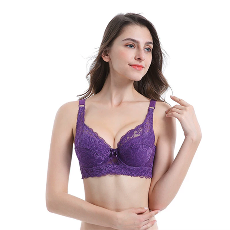 (Cross-border trading), tea cup, lace supporting bra, sexy underwear with steel rings, plus size