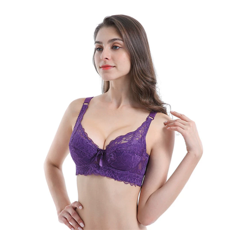 (Cross-border trading), tea cup, lace supporting bra, sexy underwear with steel rings, plus size