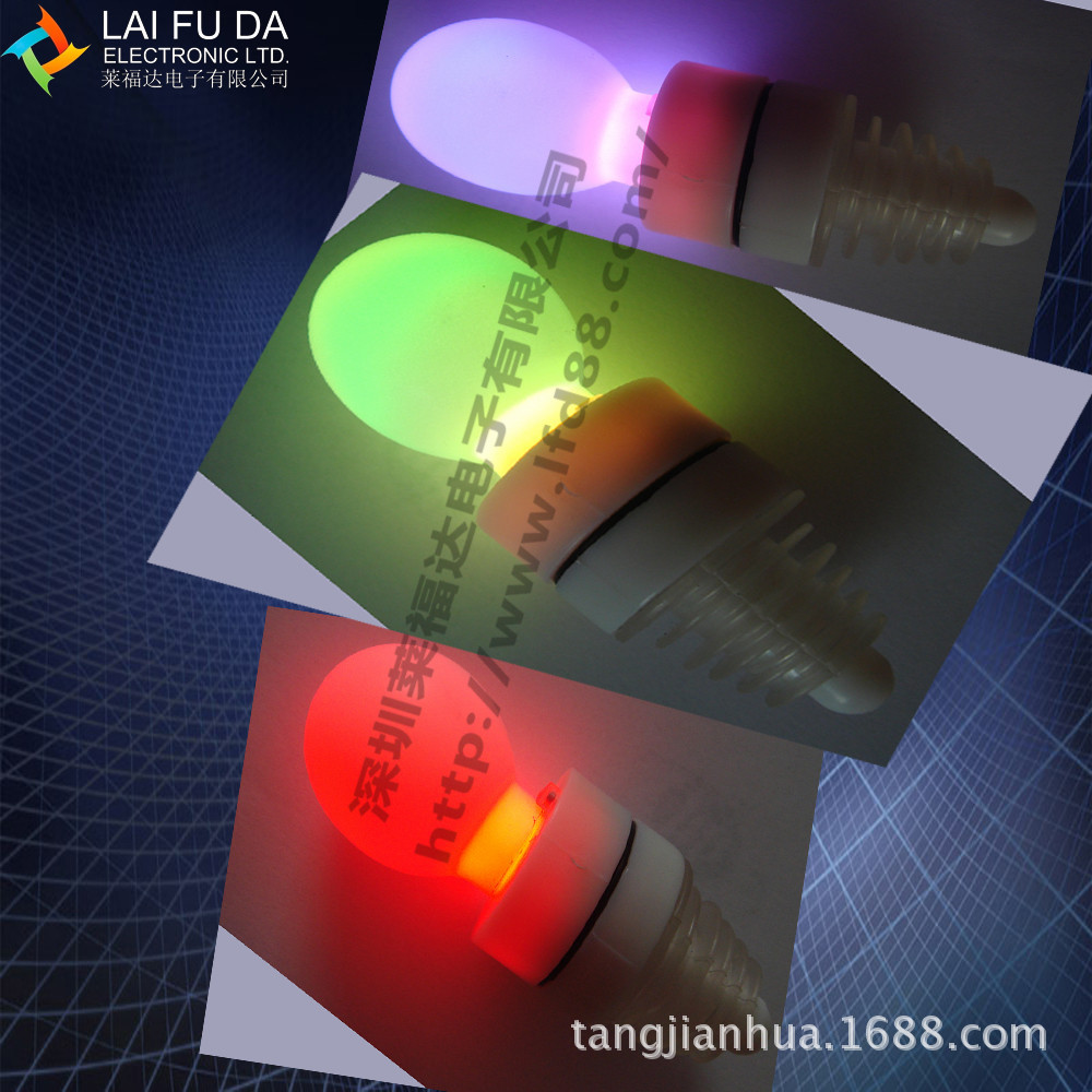 厂家批发LED七彩发光酒瓶塞酒吧夜店夜场烘托气氛带2颗CR2032电池