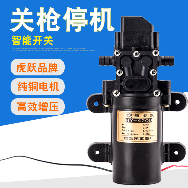 12V 农用电动喷雾器智能水泵 隔膜高压智能泵 虎跃6.0L大泵