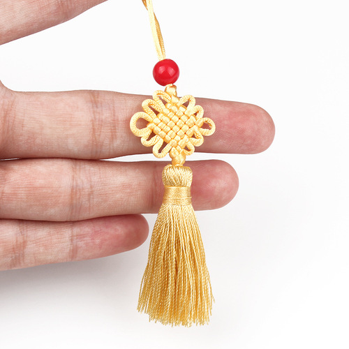 Mini Chinese knot tassel small Chinese knot U disk mobile phone case pendant No. 7 6 knot ancient style bookmark tassel spike
