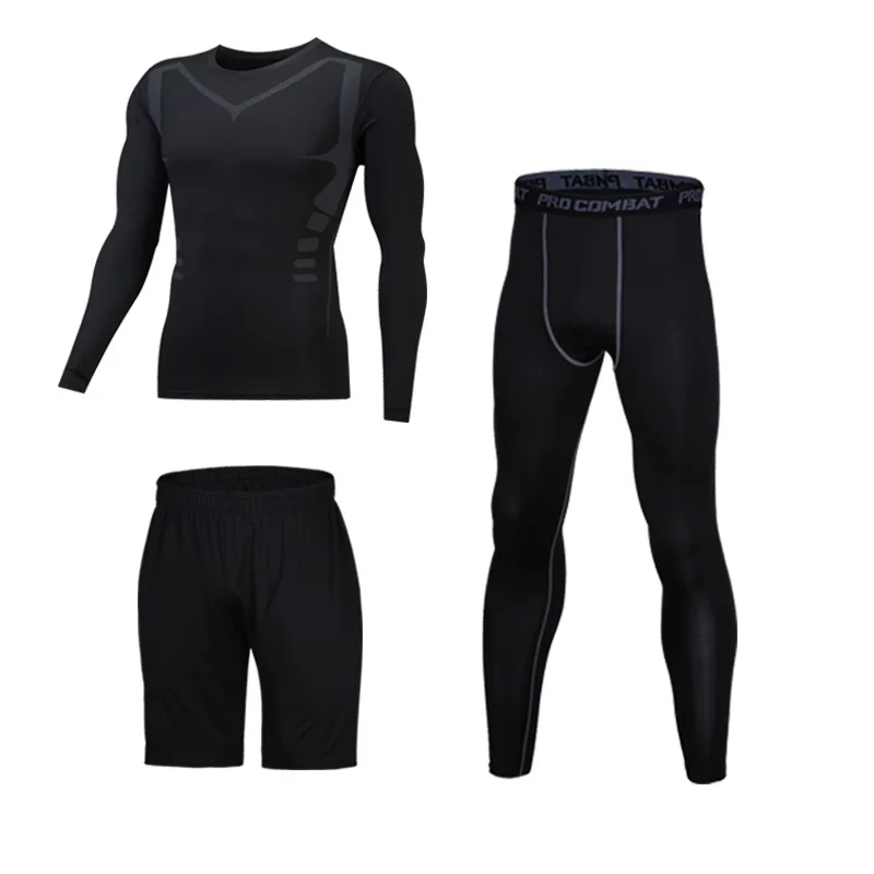Set for gym, sports sports suit for training, with short sleeve, tight