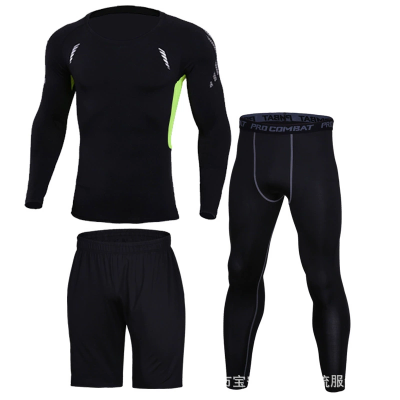 Set for gym, sports sports suit for training, with short sleeve, tight