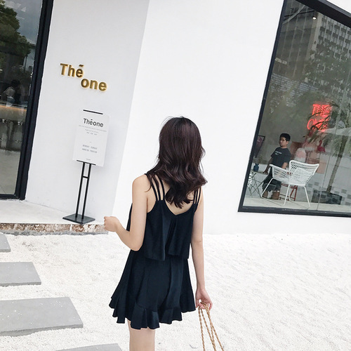 2024 New Women's One-Piece Swimsuit, Dress Style Fairy-like, Stomach Covering, Slimming, Sexy Korean Instagram Style Hot Spring Swimsuit