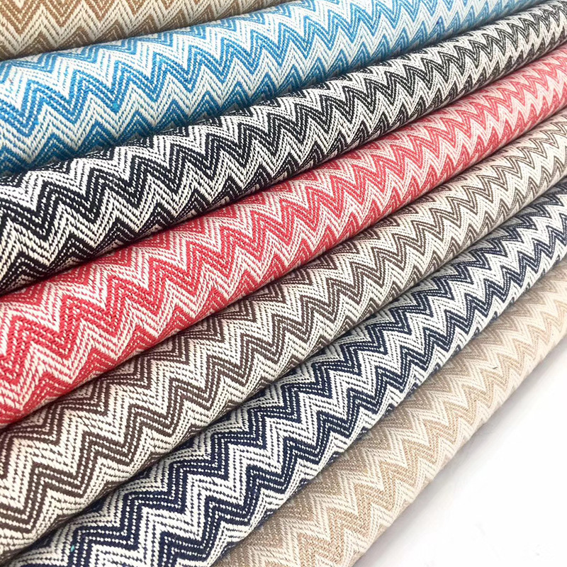 厂家直销新款波浪纹色织提花 多色选择箱包鞋材等多用途面料批发