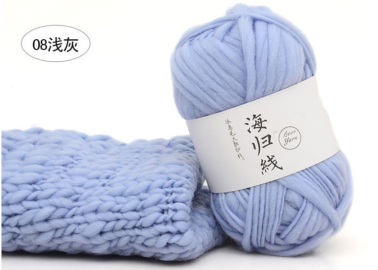 Haigui lana gran hilo del vientre Isla de hielo lana gran línea gruesa sombrero abrigo bufanda línea de estudio de los niños línea de fotografía