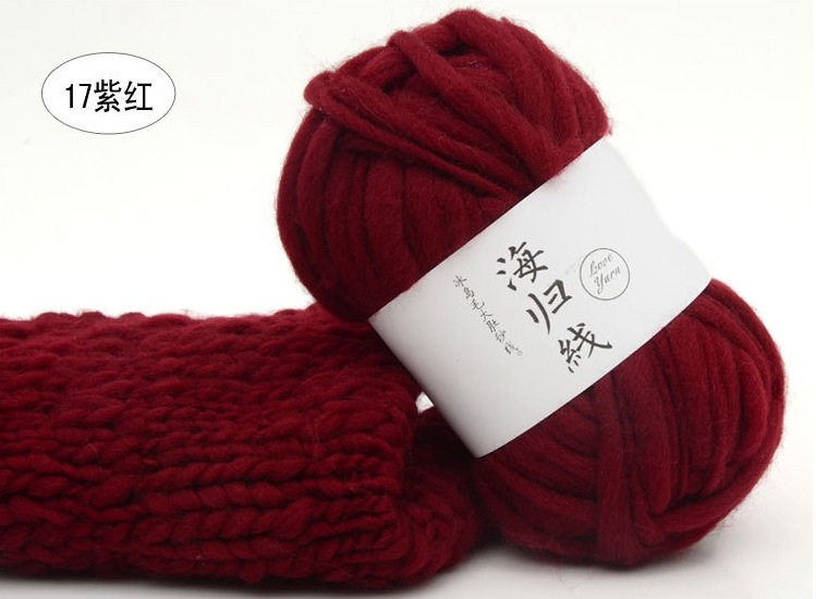 Haigui lana gran hilo del vientre Isla de hielo lana gran línea gruesa sombrero abrigo bufanda línea de estudio de los niños línea de fotografía