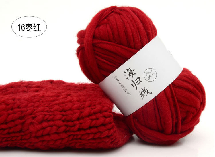 Haigui lana gran hilo del vientre Isla de hielo lana gran línea gruesa sombrero abrigo bufanda línea de estudio de los niños línea de fotografía