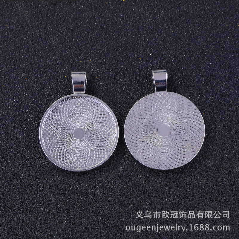 Cross-border exclusivo 25mm collar redondo colgante soporte inferior aleación Tiempo Gema soporte inferior accesorios de la joyería de aleación de bricolaje