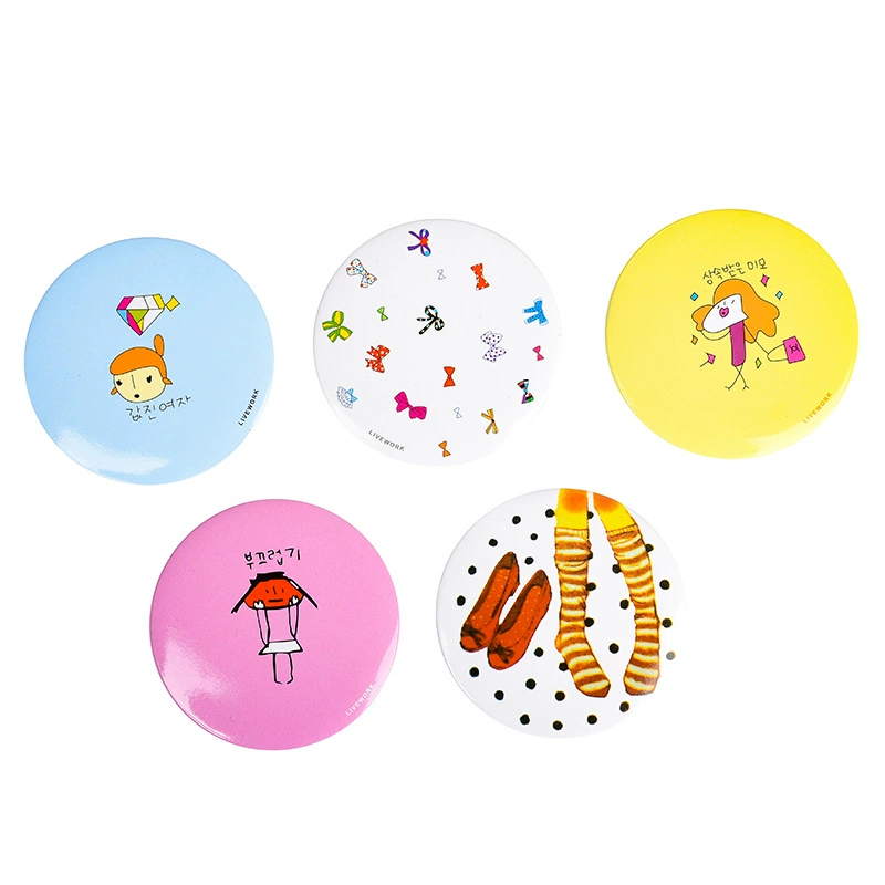 Handheld Cartoon Mirror, Cute Compact Pocket Mirror, South Korea Style, Assorted Packaging