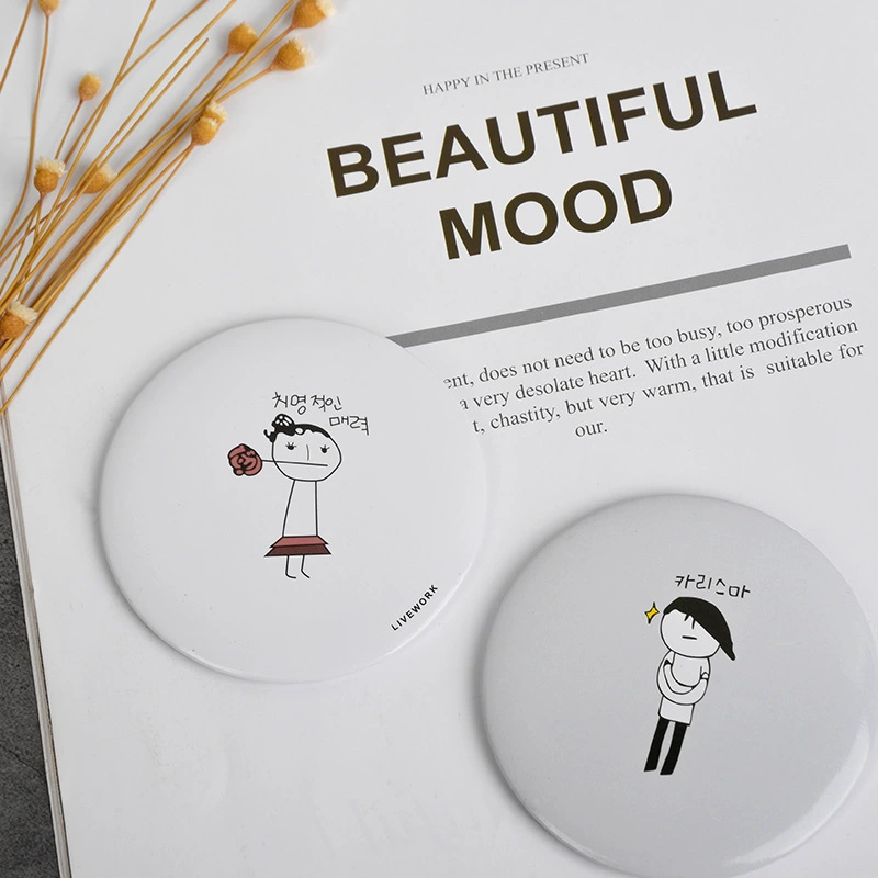Handheld Cartoon Mirror, Cute Compact Pocket Mirror, South Korea Style, Assorted Packaging