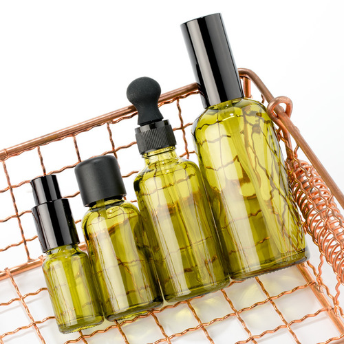 Green light-proof glass spray bottle lotion bottle dropper screw-cap bottle super bottling empty bottle essential oil sample