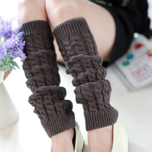 Coarse Wool Socks Leg Warmers Korean Style Stacked Socks Autumn and Winter Knitted Leg Cover Cross-border Eight-character Twist Leg Protecting Boots