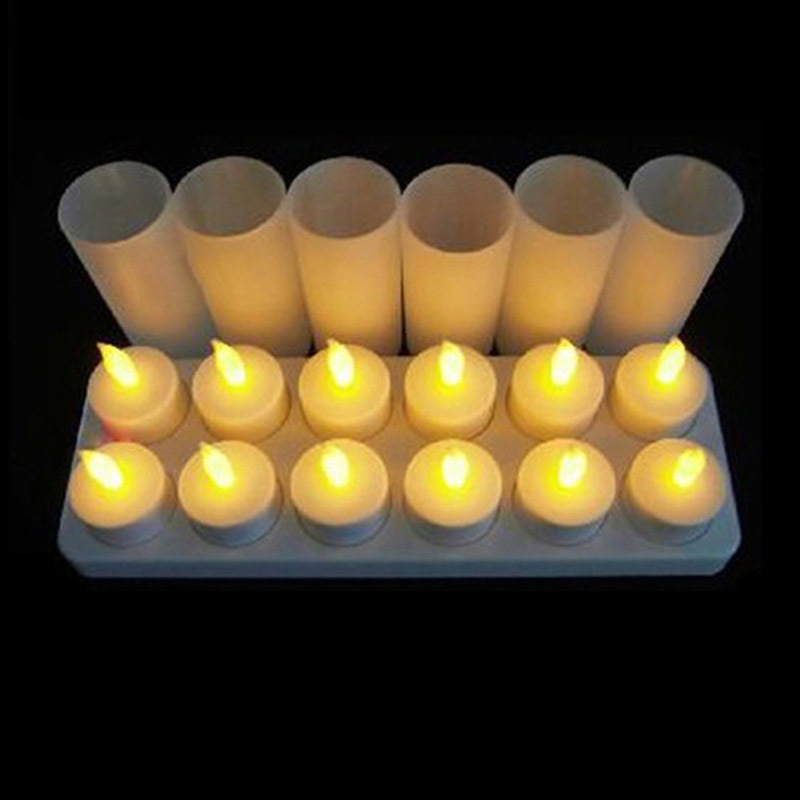 2022 factory direct LED candle 12-charge led candle led rechargeable tea light wedding venue layout