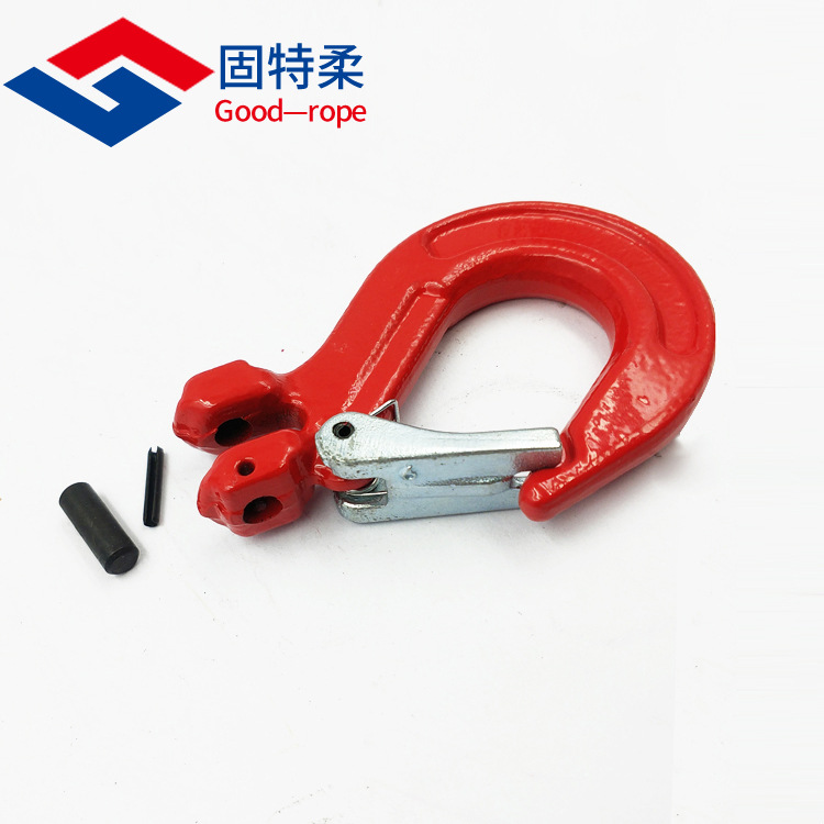 模锻G80高强链条滑钩 羊角自锁钩 链条钩 羊角吊钩货钩、滑钩抓钩