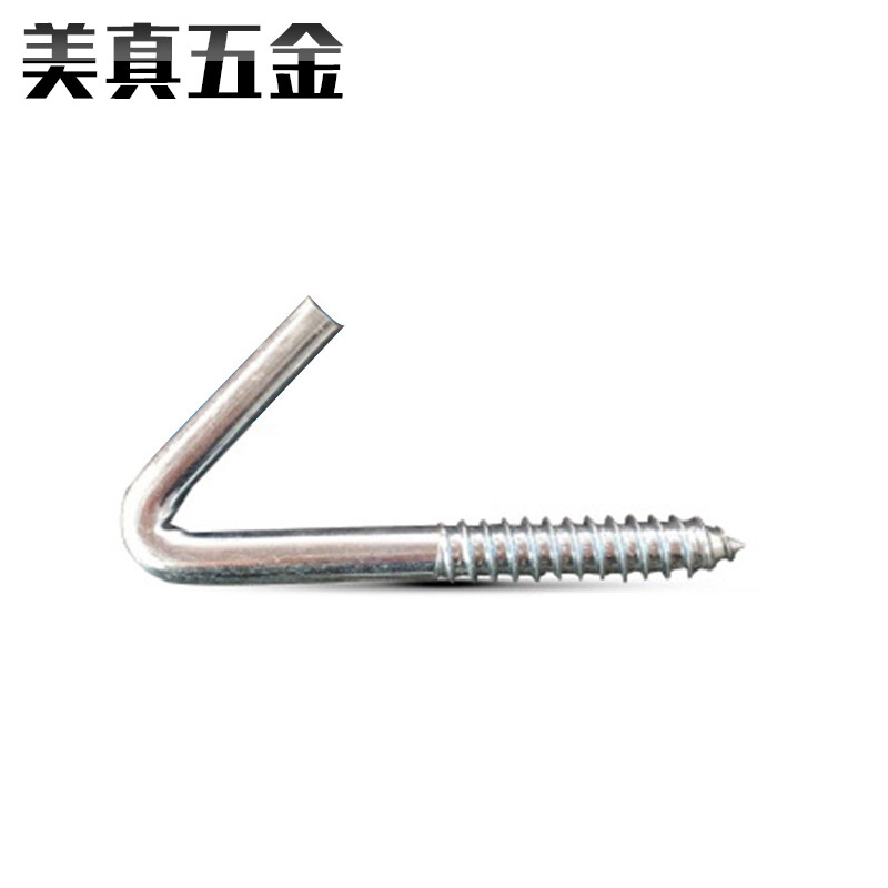 厂家供应J型钩5吋 家用五金连接配件 带螺纹J型钩 可