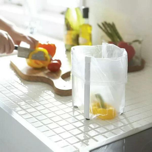 Desktop folding garbage rack Japanese-style kitchen storage rack household supplies storage iron garbage rack wholesale